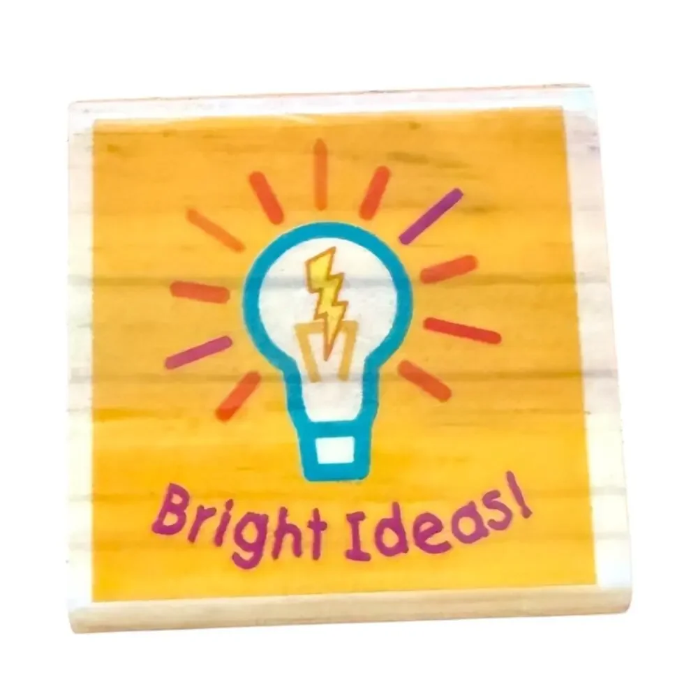 Bright Ideas Light Bulb Rubber Stamp
